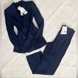 Zara Women's Linen Blue Pantsuit